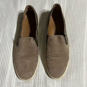 Frye Taupe Suede Slip-On Loafers